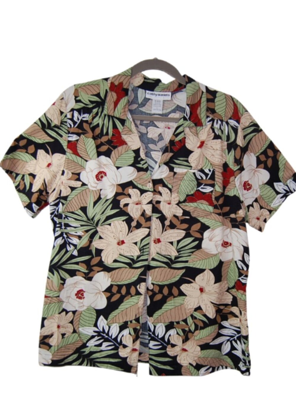 Cathy Daniels Women’s Size L Tropical Floral Vacation Summer Resort Casual style